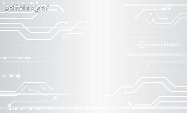 Hi-tech grey background with various technology elements. Vector ...
