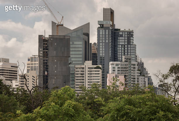 Architecture Of Modern High Rise Buildings Reference: Architecture Exterior Of Modern High Rise Buildings On Sky Background