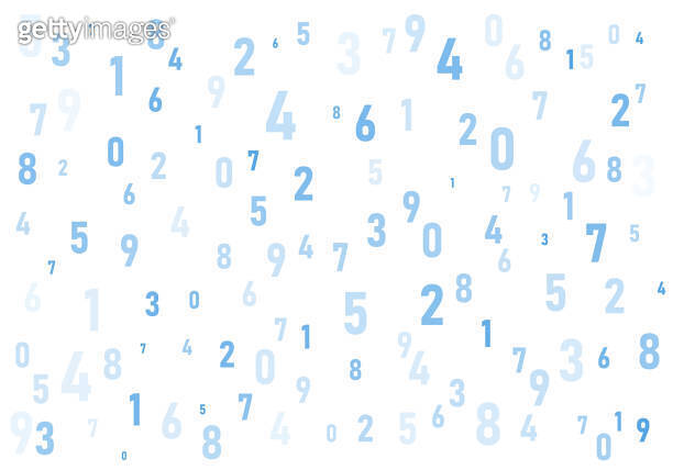 Numbers in blue color. Crowded numbers pattern big data information ...