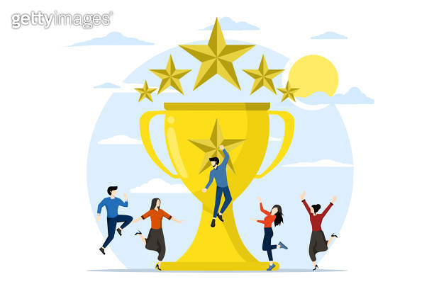 Competition or achievement trophy concept. golden cup achievement award ...
