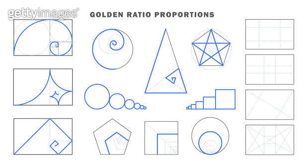 Golden ratio proportions template. Mathematics and geometry sequence ...