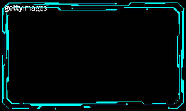 Hud frames blue user interface elements design modern technology ...
