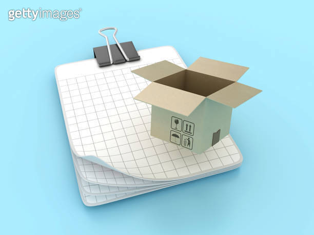 Cardboard Note Box Graph Paper Note Pad with Clip and Open Cardboard Box 이미지 (2156961332 ...
