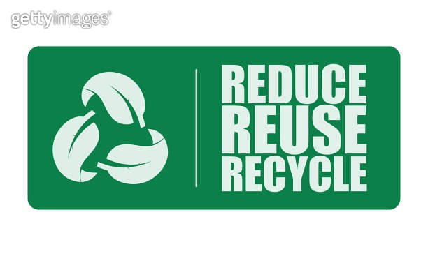 Isolated label design triangle leaves, reduce, reuse, recycle ecology ...