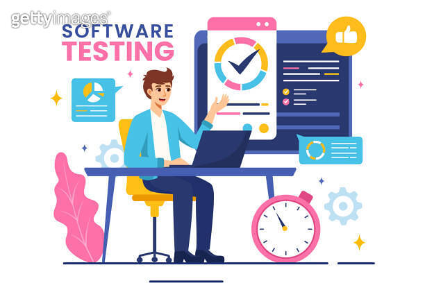 Software Testing Vector Illustration featuring Application Engineering ...