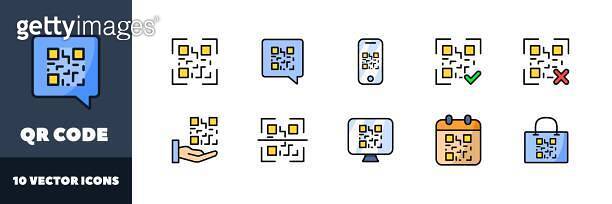 QR-Code icon set. Scan design. Flat style. Vector icons 이미지 (2068857347 ...