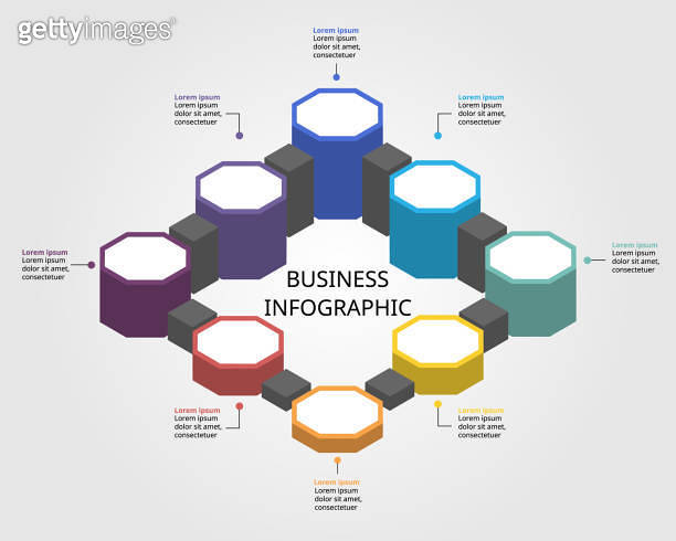 Creative Octogan Chart Octagon step level chart template for infographic for presentation for ...