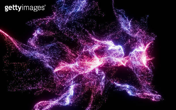 Pink and Blue Particles Shockwaves Overlay Graphic Elements Abstract ...