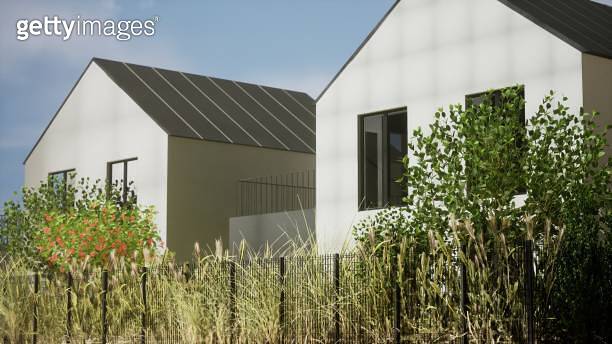 Architecture 3d rendering illustration of modern minimal house in ...