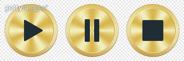 Play, pause, and stop buttons. Set of media player icons. Vector ...