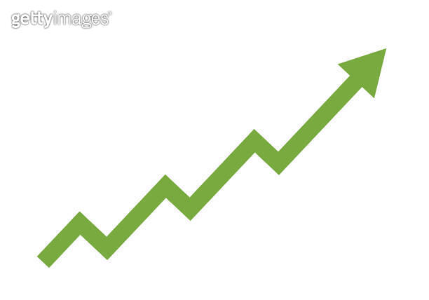 Green Indication arrows. Up arrows, statistic financial graphic. Vector ...