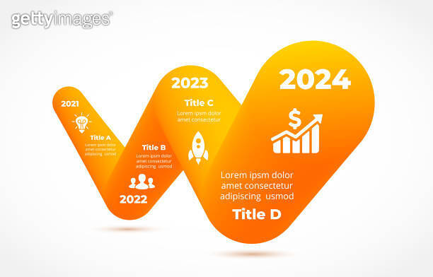 3D Roadmap Infographic. Color gradient brochure. Liquid Color Chart ...