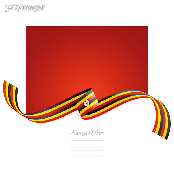 Uganda flag vector. World flags and ribbons. Ugandan flag ribbon on ...