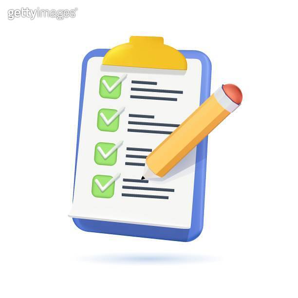 Planner 3D icon. 3d clipboard task management with checkmarks. To do ...
