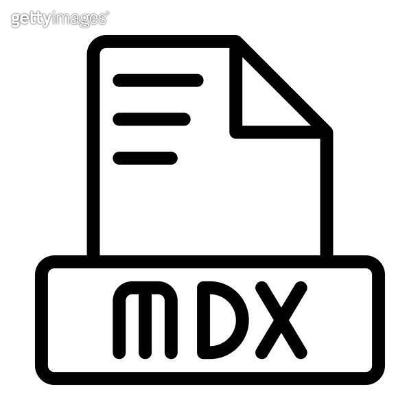 MDX File Icon. Outline file extension. icons file format symbols ...