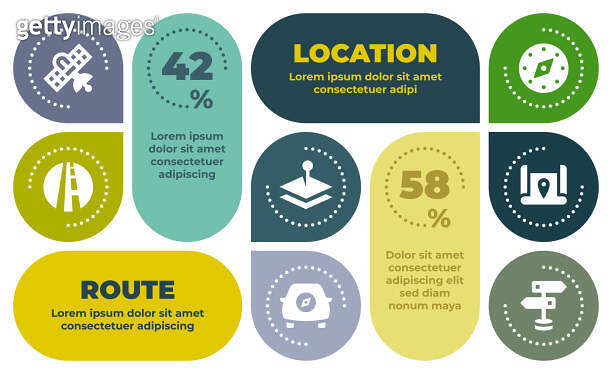 Infographic Layout Design With Icons For Route & Location 이미지 ...