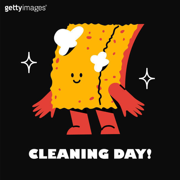 The foam sponge is smiling. A washcloth for dishes. Funny cute