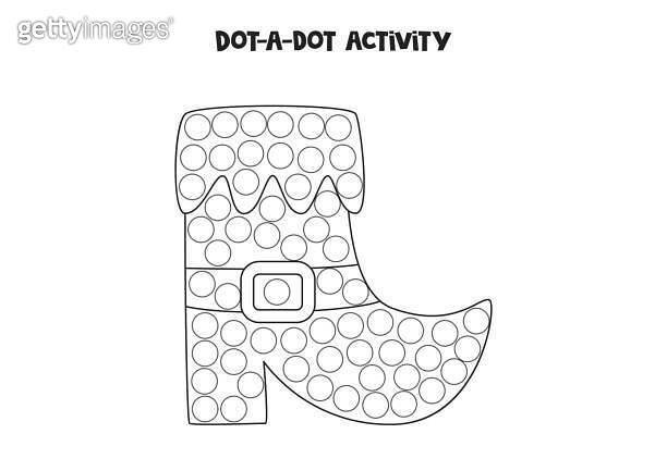 Dot a dot game for preschool kids. Cartoon leprechaun boot. 이미지 ...