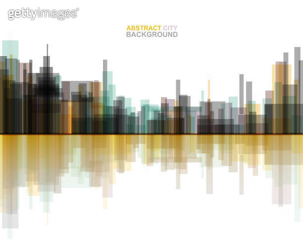 abstract color gradient dynamic city building skyline pattern ...