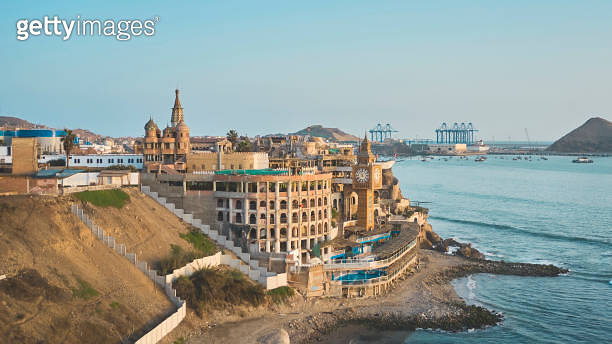 Peruvian Castle Chancay tourist castle, entertainment and tourism center. Chacay Lima ...