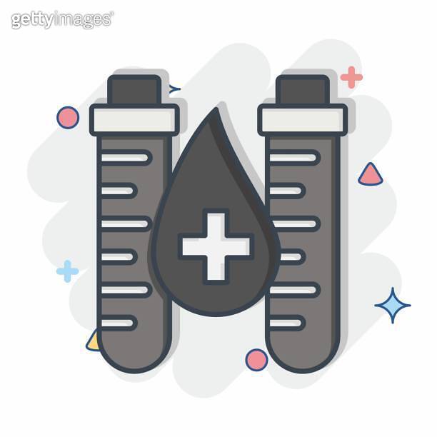 Icon Blood Tube. related to Blood Donation symbol. comic style. simple ...