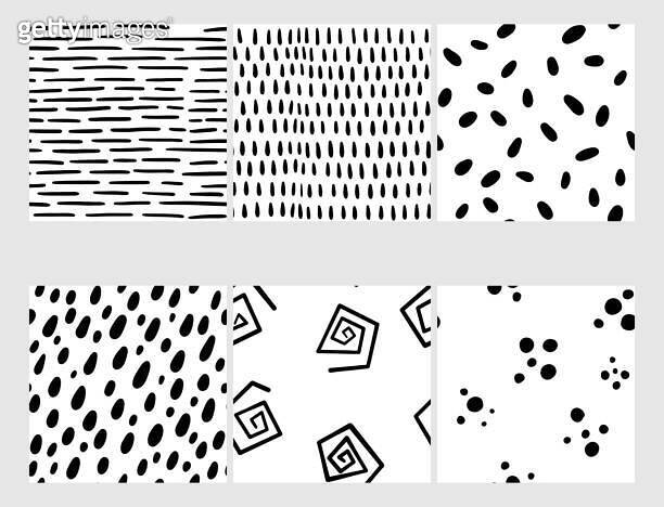 Small dash patterns set. Seamless minimal dash pattern, small elements ...