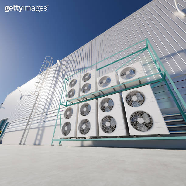 3d rendering of condenser unit for hvac system. 이미지 (1914792297) 게티이미지뱅크