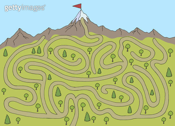 Mountain maze graphic color sketch illustration vector 이미지 (2111680751) - 게티이미지뱅크