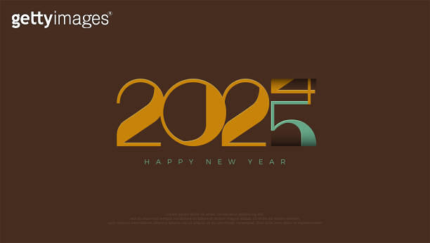 Happy New Year 2025 With The Number 3 Replaced By 4 A Unique Concept 1926794056