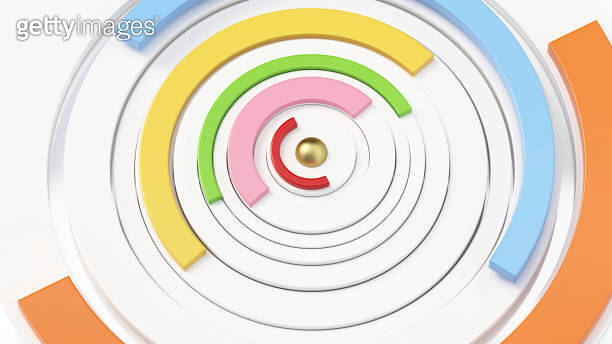 Rotating colorful concentric circles creating a dynamic pattern with a ...