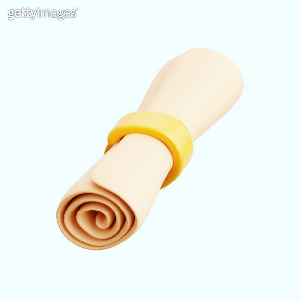 ancient document scroll paper map game ui asset icon 3d icon ...