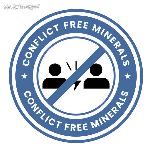 Conflict Free Minerals Sign, Badge, Label Template, Sticker, Vector