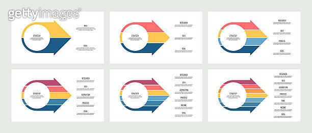 Arrow chart collection. Arrow charts for infographics, presentations ...